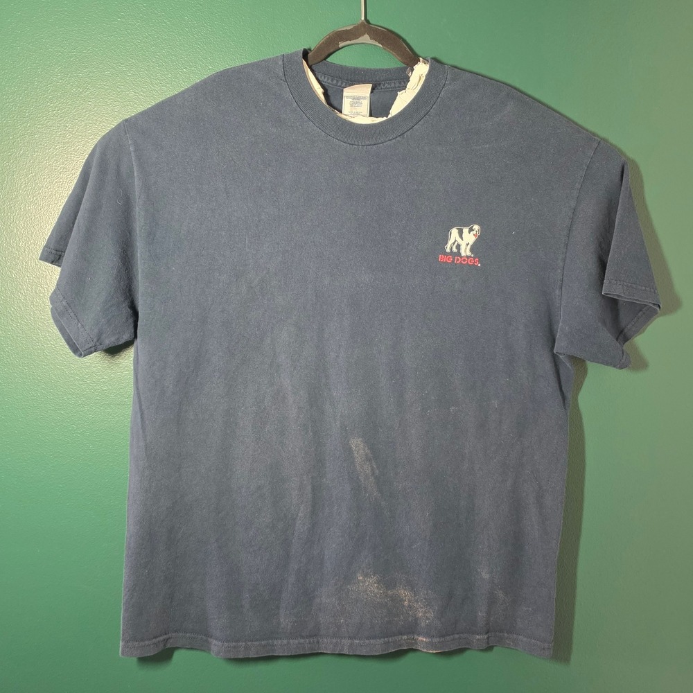 Vintage Big Dogs T Shirt Mens XL Blue I Am The Big Dog Graphic Tennessee River